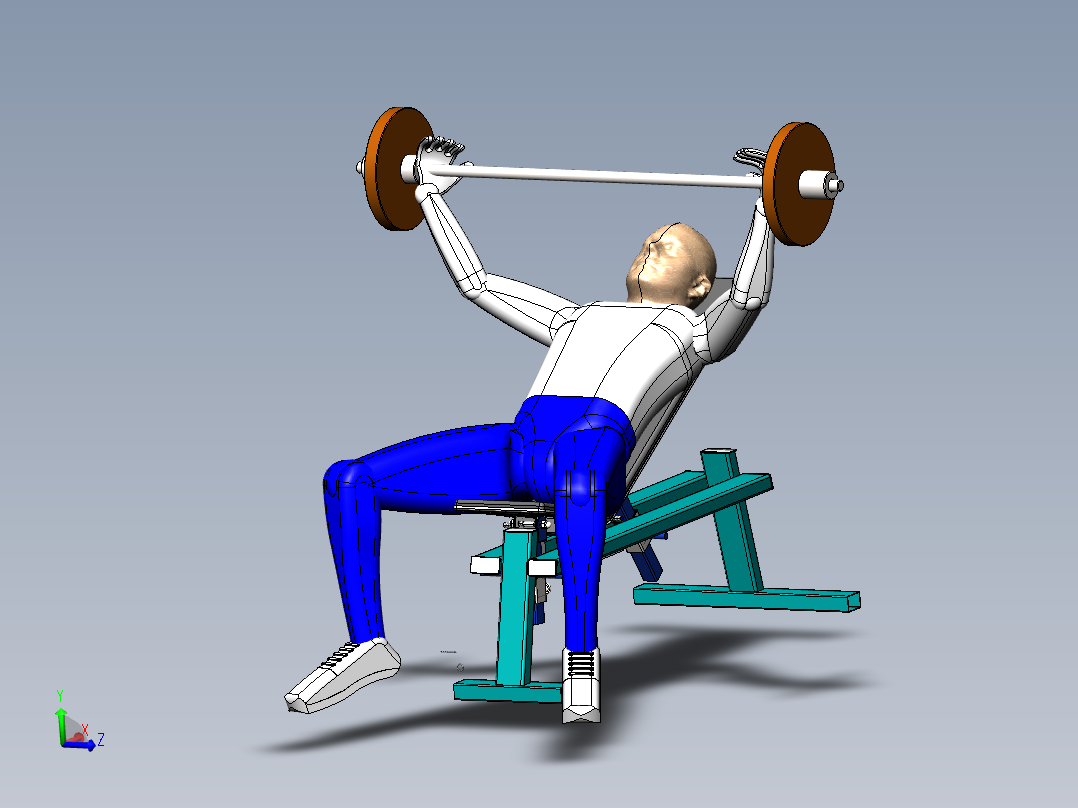 solidworks 可倾斜的仰卧起坐架