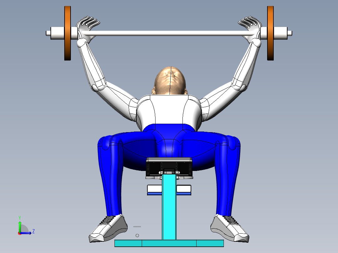 solidworks 可倾斜的仰卧起坐架左视图