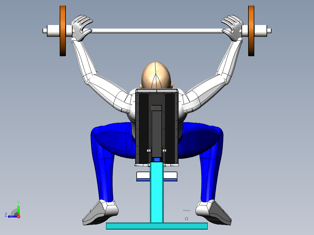 solidworks 可倾斜的仰卧起坐架右视图