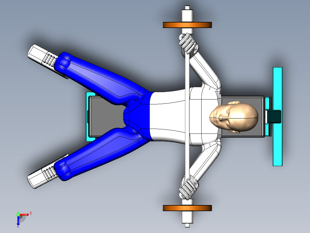 solidworks 可倾斜的仰卧起坐架俯视图
