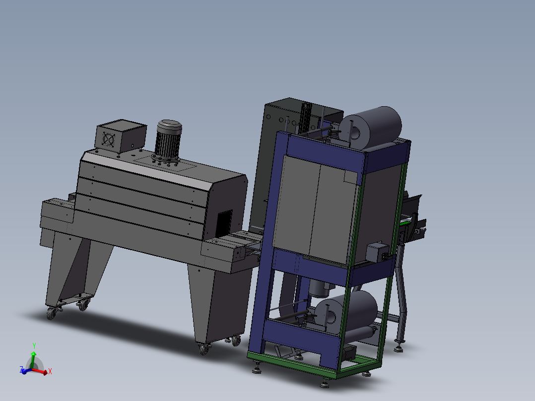 自动袖口包装机图纸袖口式膜包机热封切收缩一体机包装方案