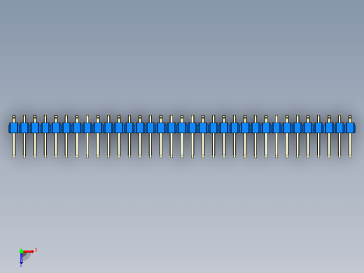 彩色公排针 100mil 2.54mm 系列-DS1022_blue_33p_100mil_Type_SMT_R1_rev1.0俯视缩略图