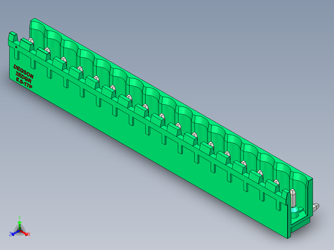 DEGSON 2EDG 系列 5.0mm 可插拔接线端子组-2EDGR-5.0-17P-14-00AH主视图
