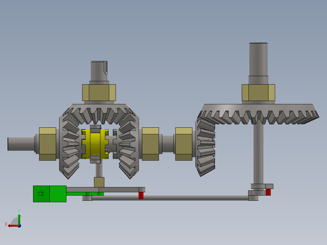 伞齿轮离合器后视图