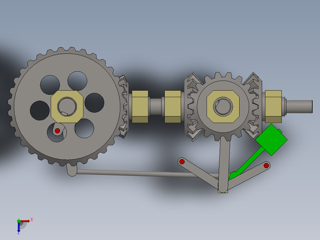 伞齿轮离合器俯视图
