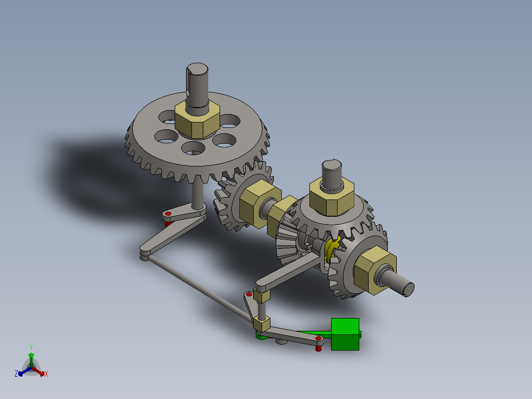 伞齿轮离合器正等轴测图