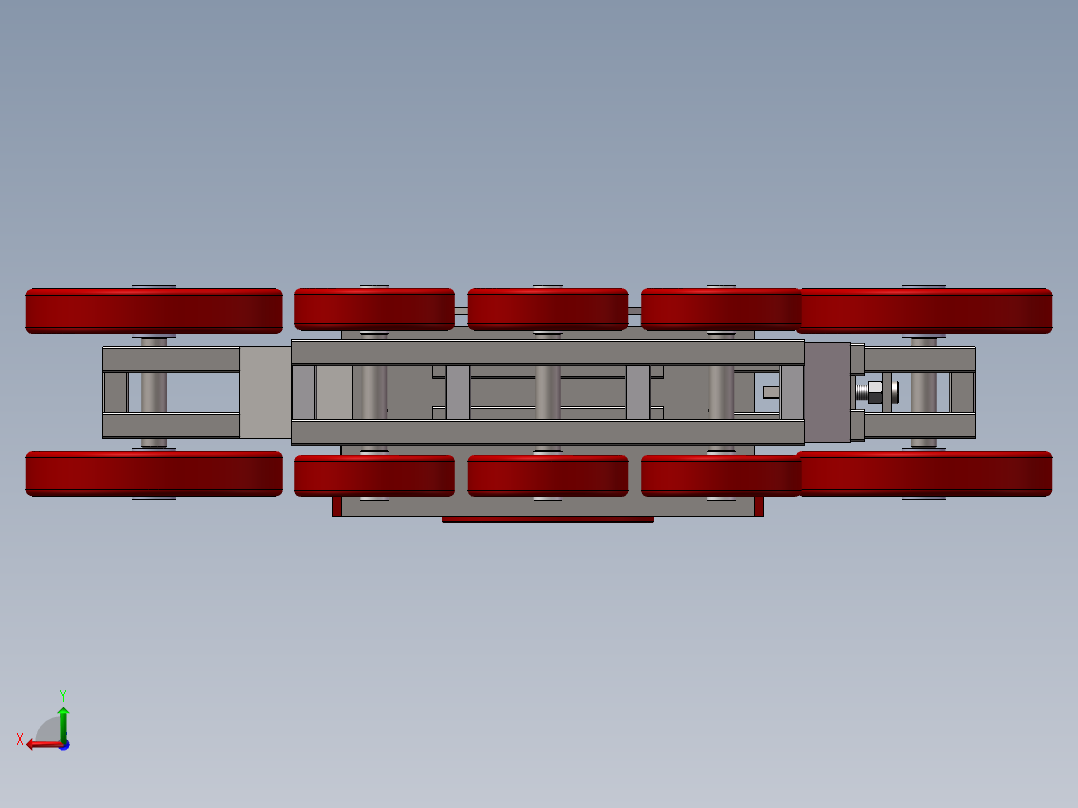 汽车、小型拖拉机橡胶三角履带轮设计图纸后视图