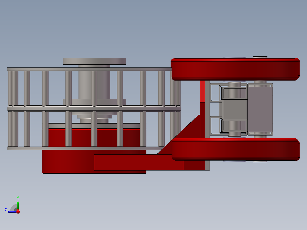 汽车、小型拖拉机橡胶三角履带轮设计图纸右视图