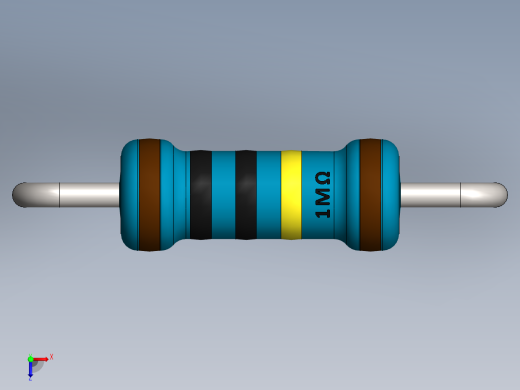 电容器 二极管 电阻器-Resistor 1M Ohm Blue俯视缩略图