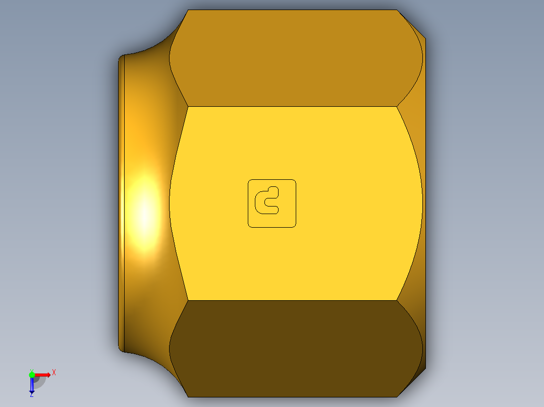 扩口式工业通用硬管接头Short Forged Nut 14FSX-10俯视图