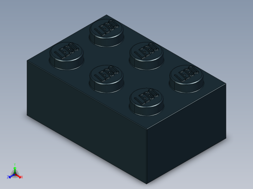 乐高套装 4421基本积木-300226 Black Brick 2 x 3.STEP正等轴测缩略图