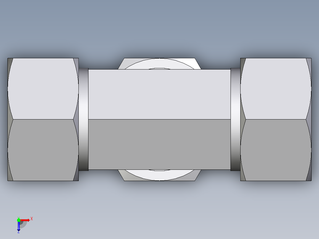 卡套式工业通用硬管接头EO_Union_tee_T30SCF俯视图