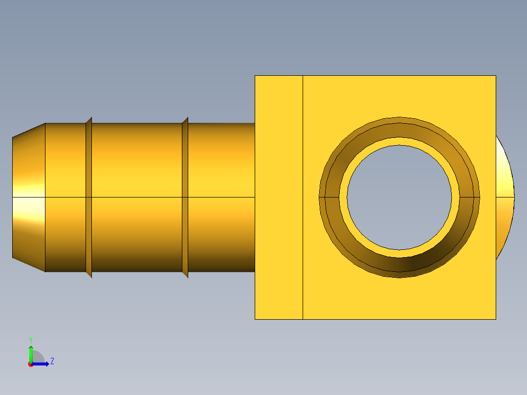 工业通用螺蚊管倒齿式工业硬管接头Male Run Tee 231-6-2左视图