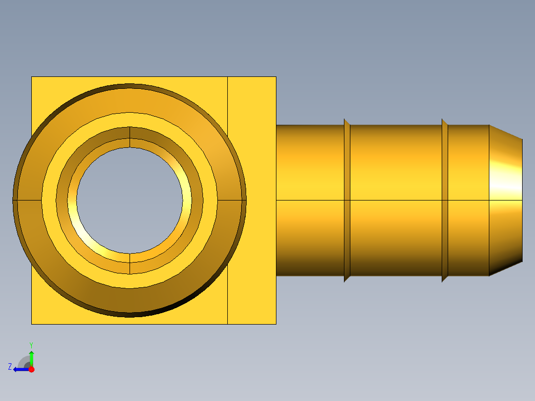 工业通用螺蚊管倒齿式工业硬管接头Male Run Tee 231-6-2右视图