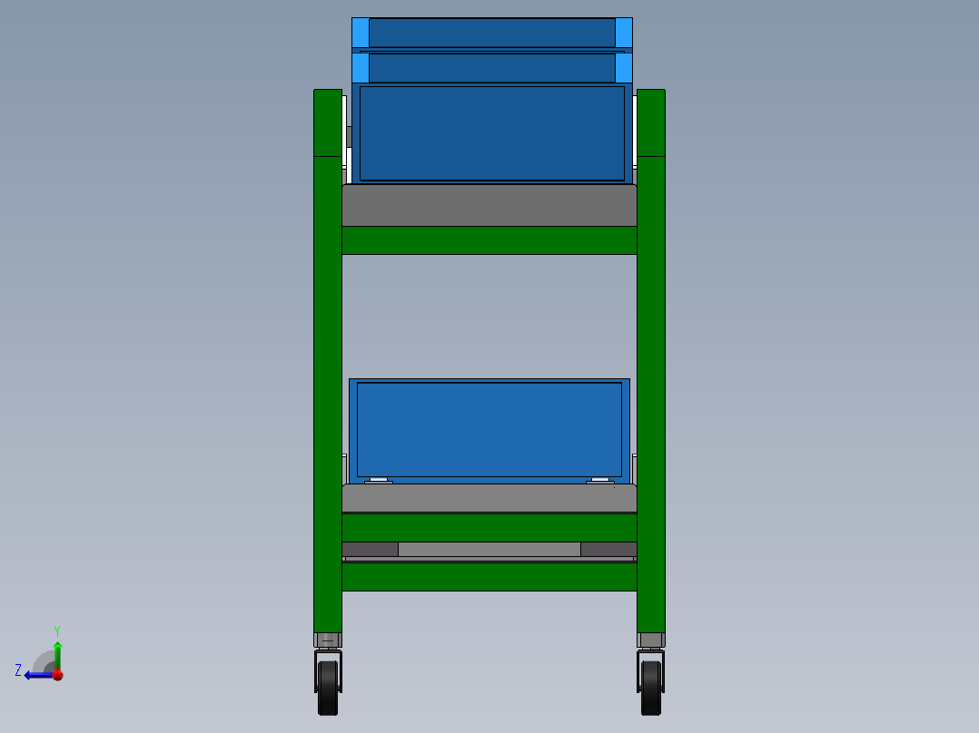 斜坡式推拉车右视图