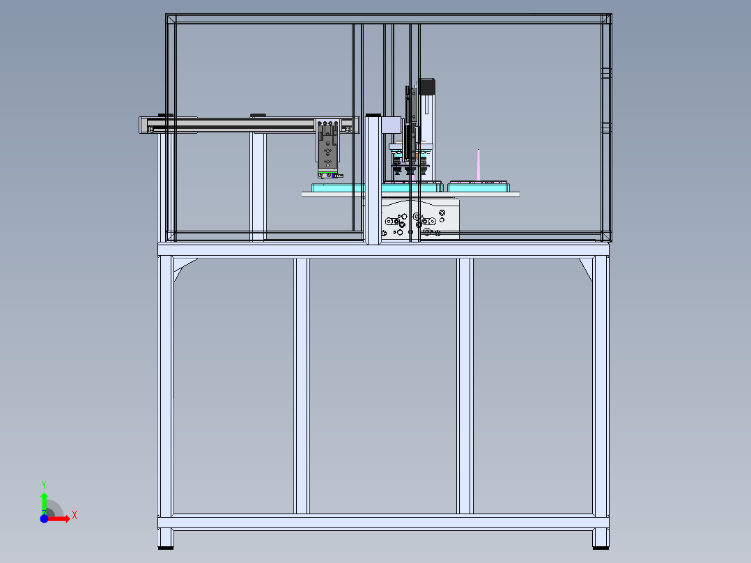 切割机的进料机构前视图