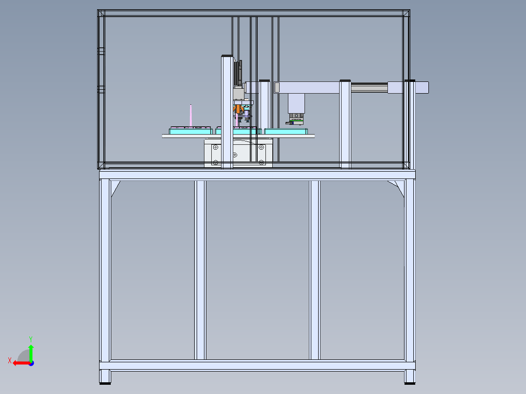 切割机的进料机构后视图