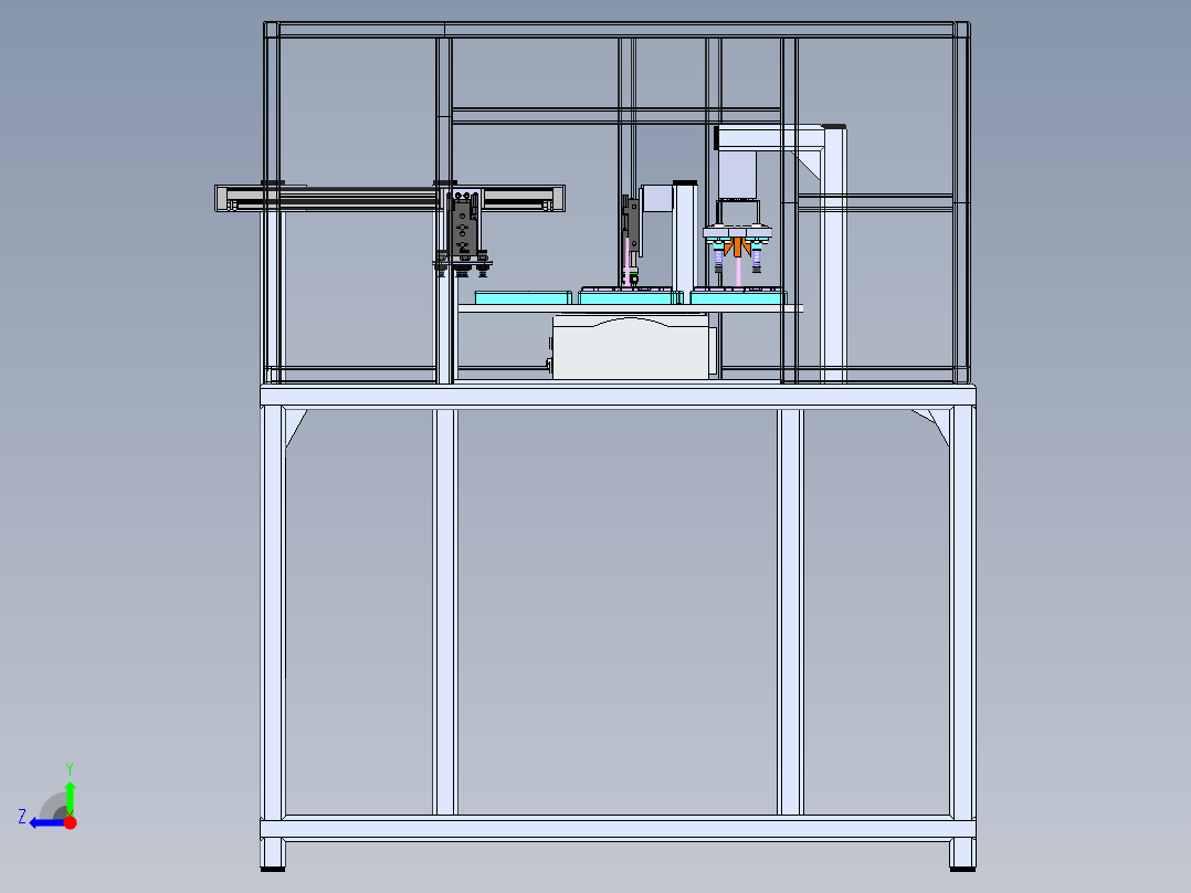 切割机的进料机构右视图