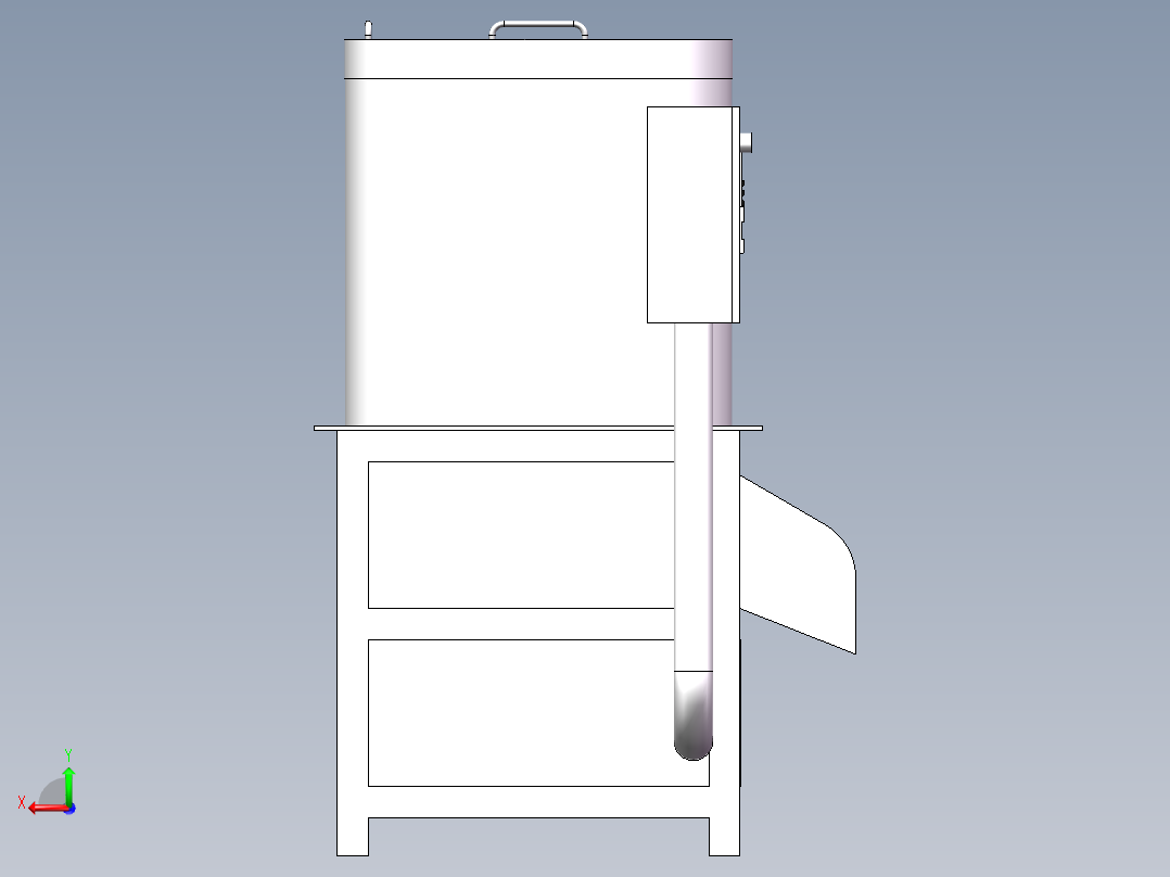 榴莲甩肉去核机SW三维==535601==25后视图