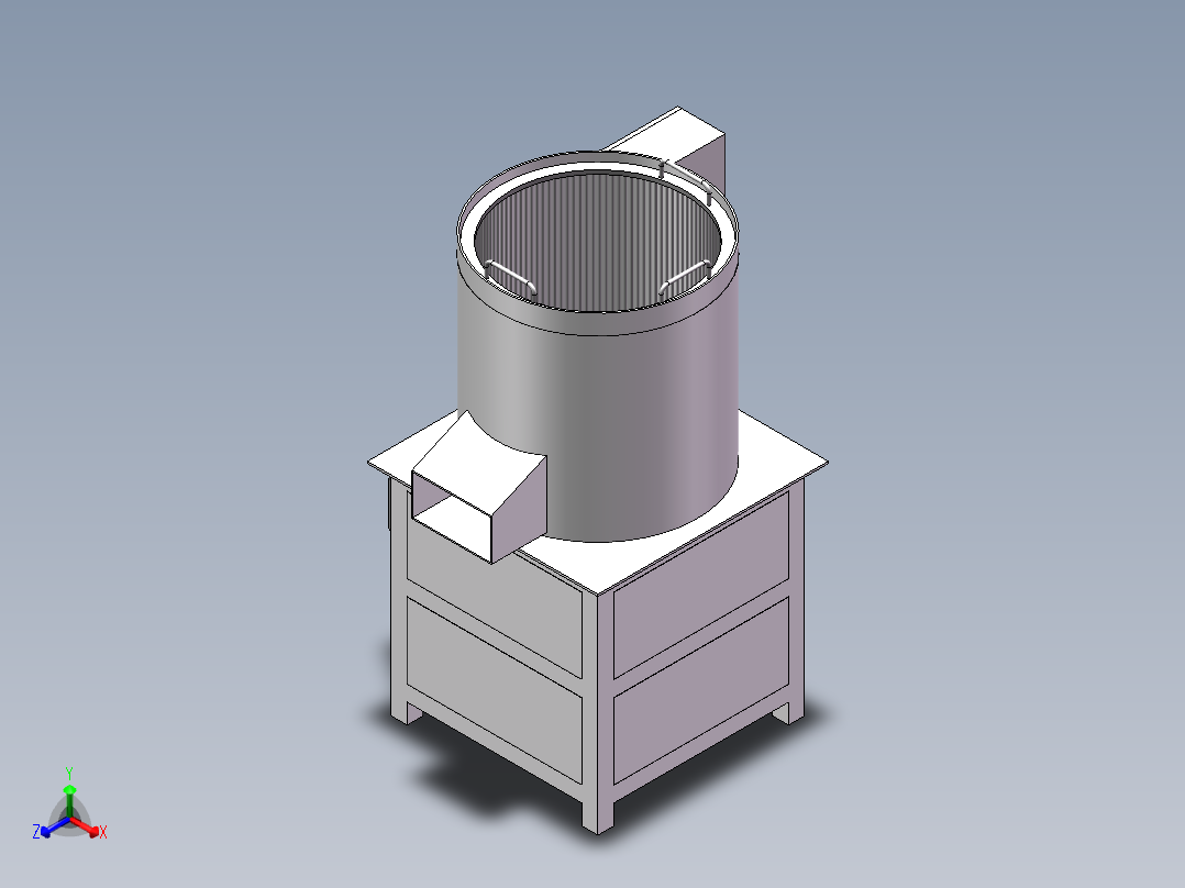 榴莲甩肉去核机SW三维==535601==25正等轴测图