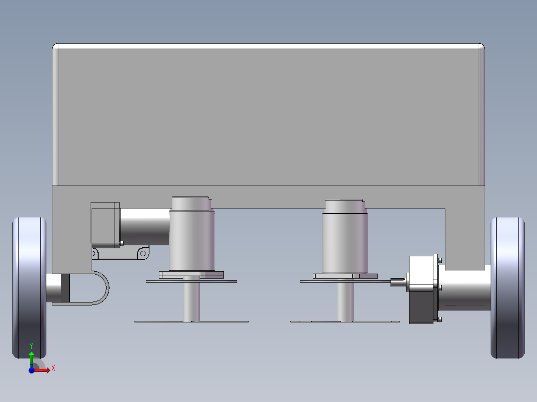 小车底座 梯形转向结构前视图