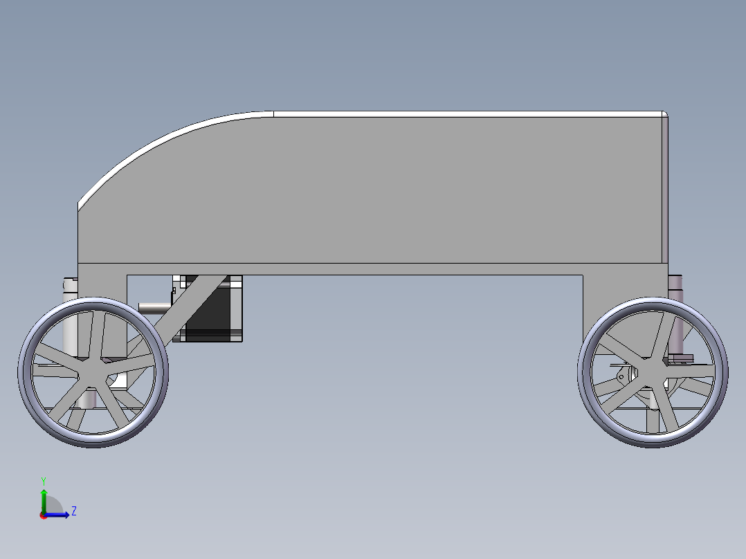 小车底座 梯形转向结构左视图