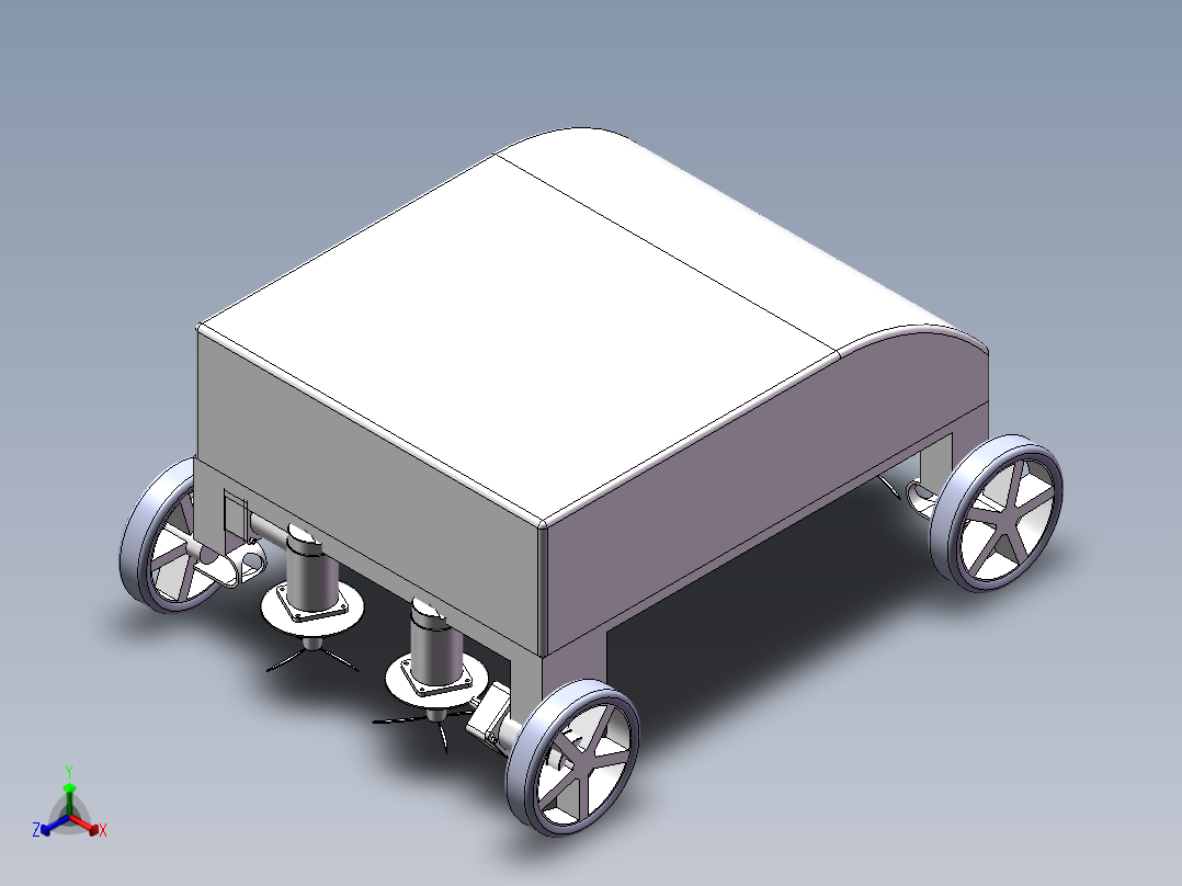 小车底座 梯形转向结构正等轴测图