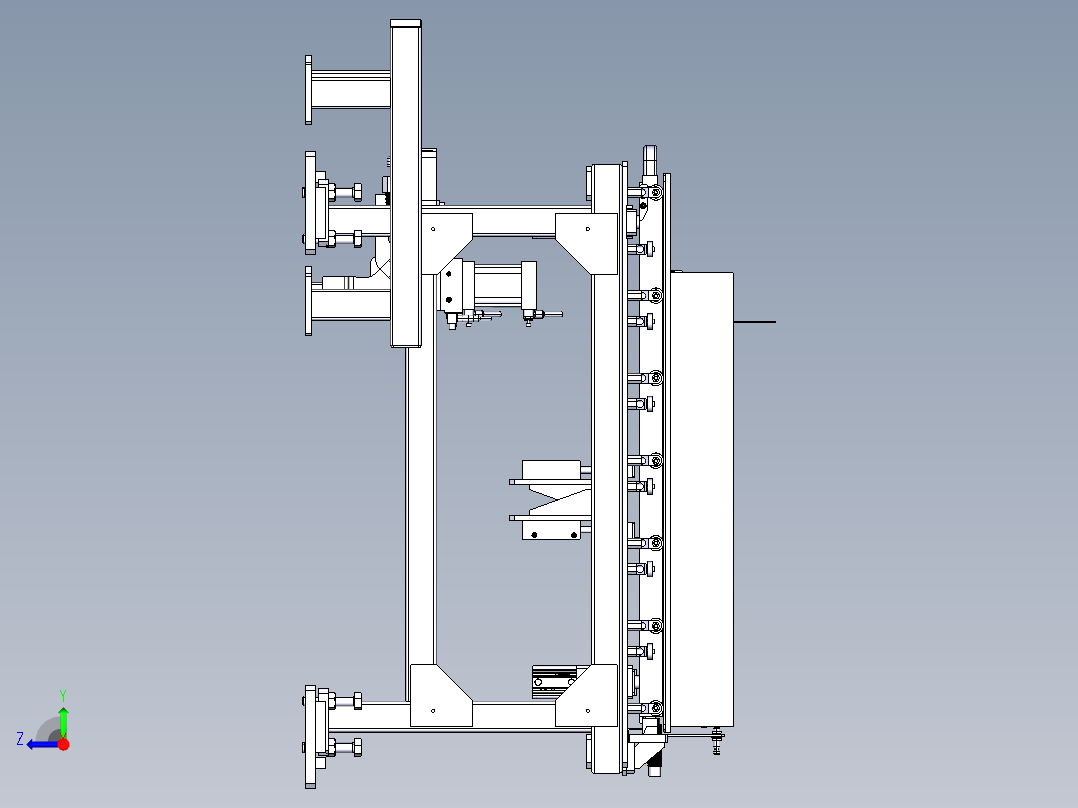 侧板定位工装储存台右视图