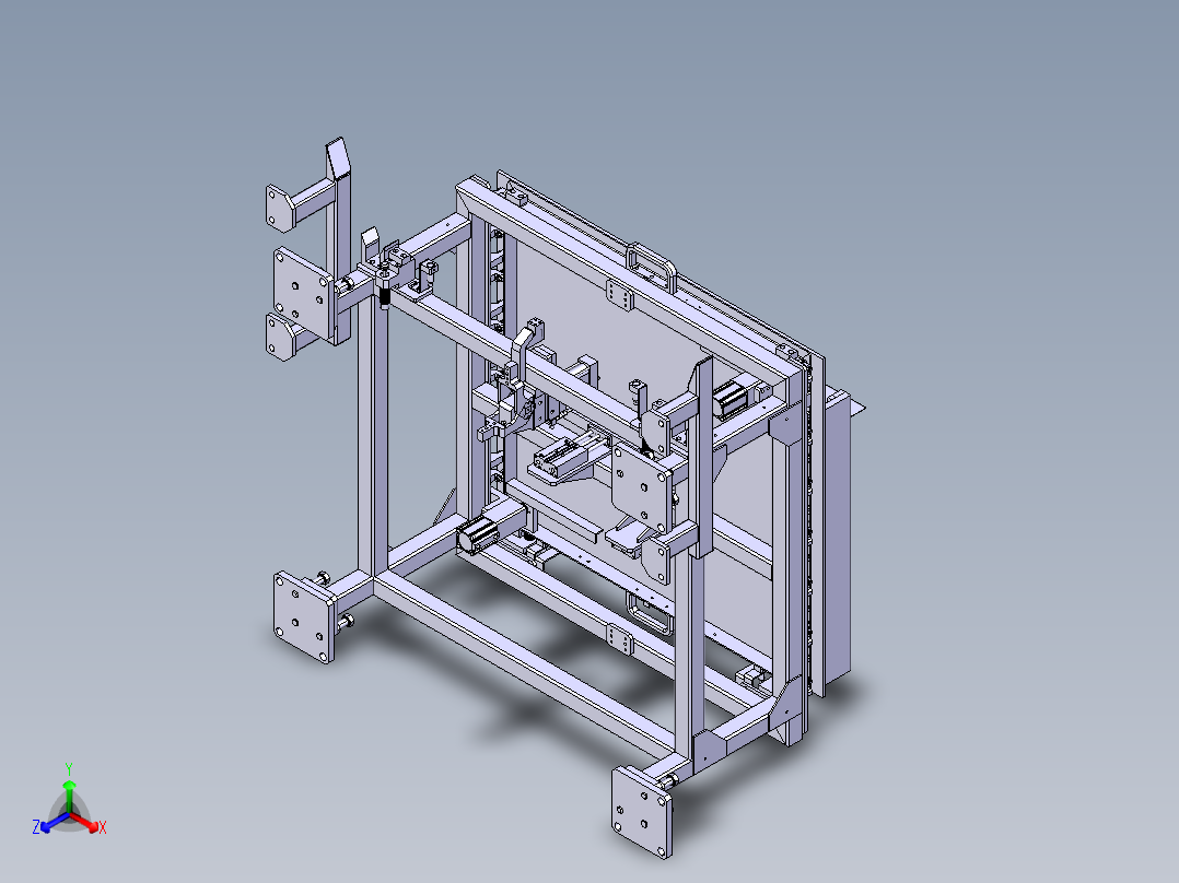 侧板定位工装储存台正等轴测图