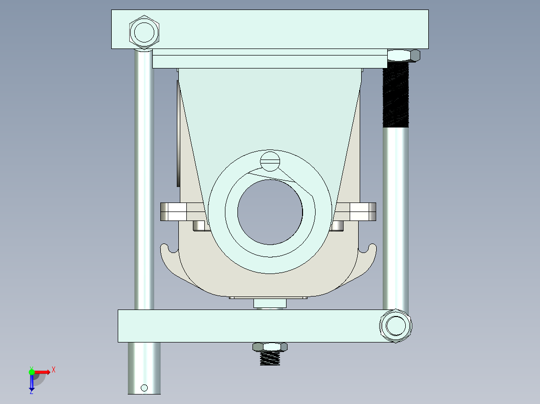 减速箱体镗床夹具含三维二维说明书俯视图