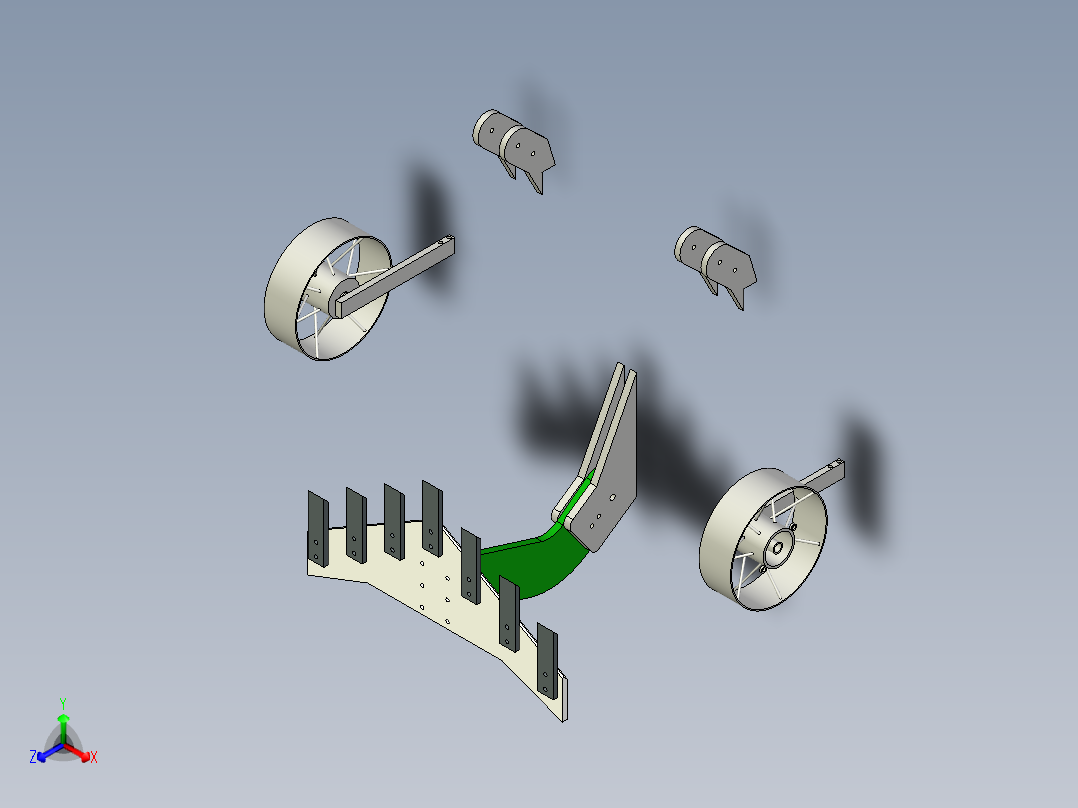 红薯 木薯 山药块茎收获机tuber-harvester-INVENTOR正等轴测图