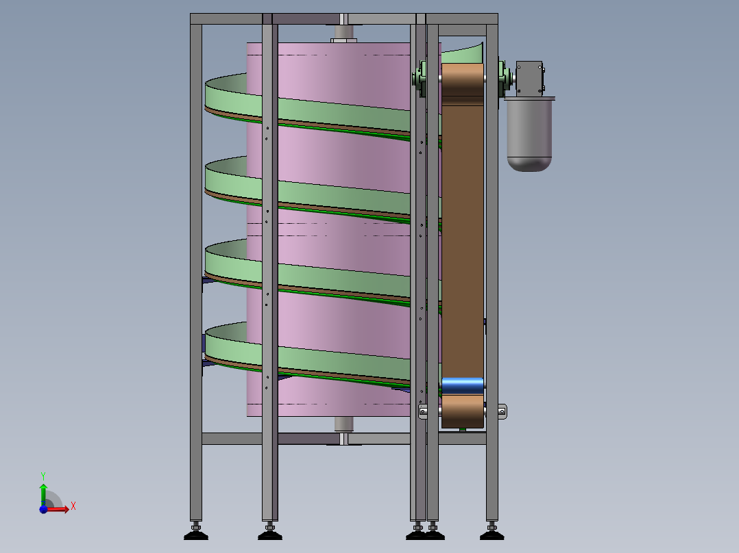 网带螺旋机sw16可编辑前视图