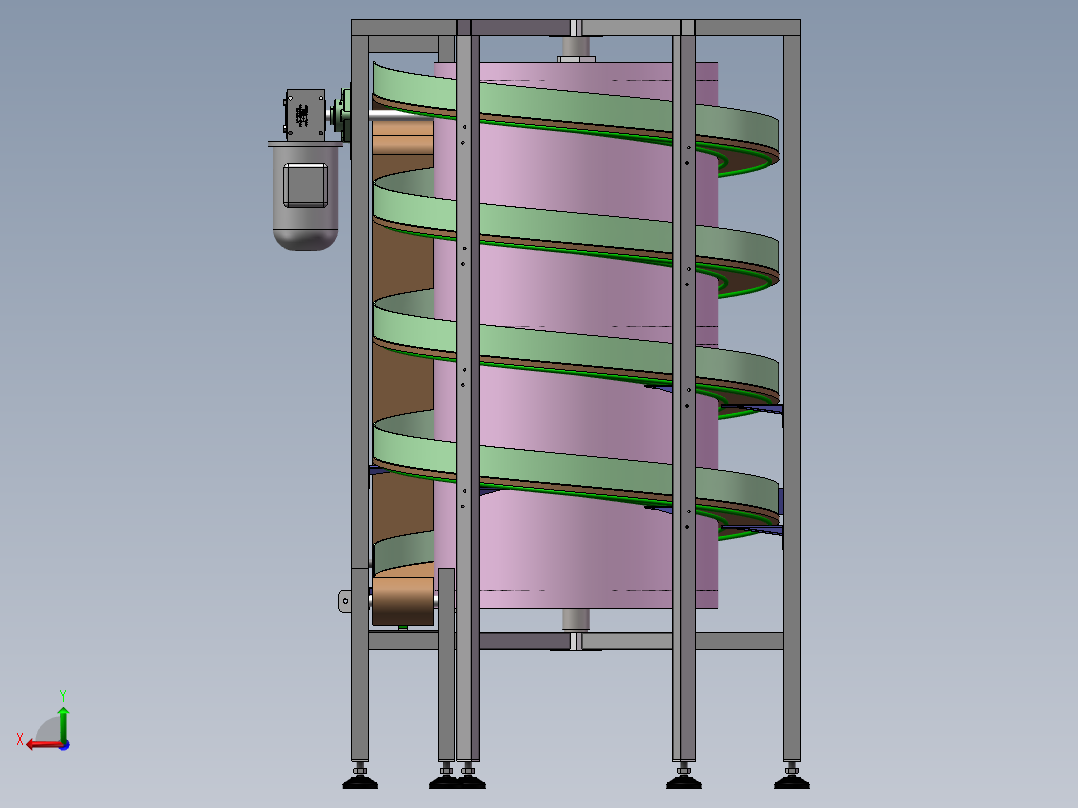 网带螺旋机sw16可编辑后视图