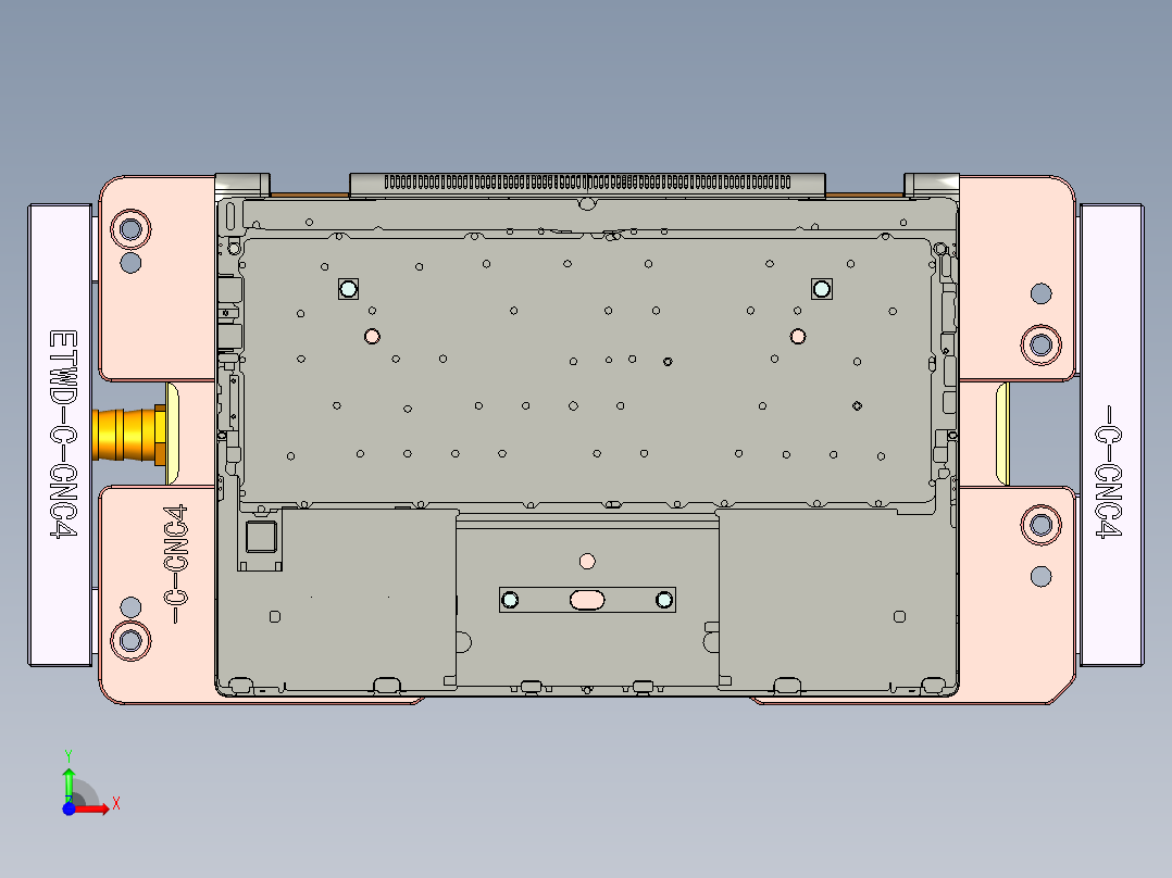 电脑外壳铣HINGE缺口治具前视图