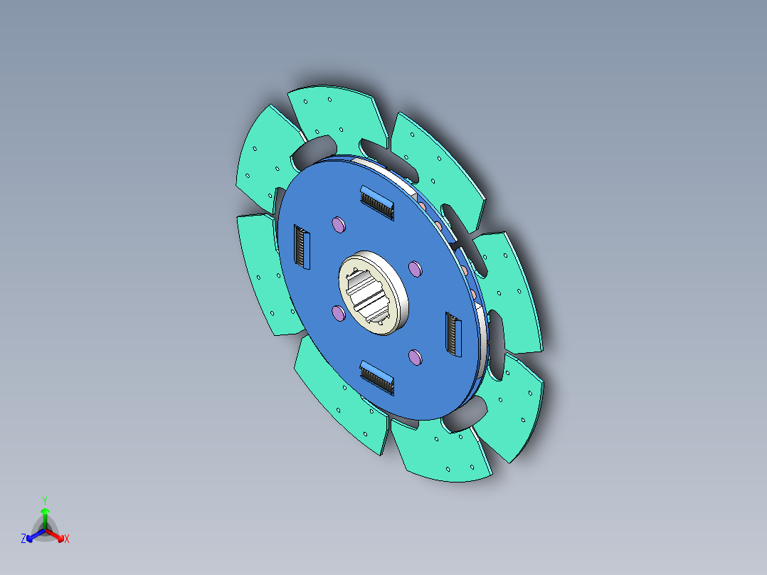 别克君威膜片弹簧离合器正等轴测图