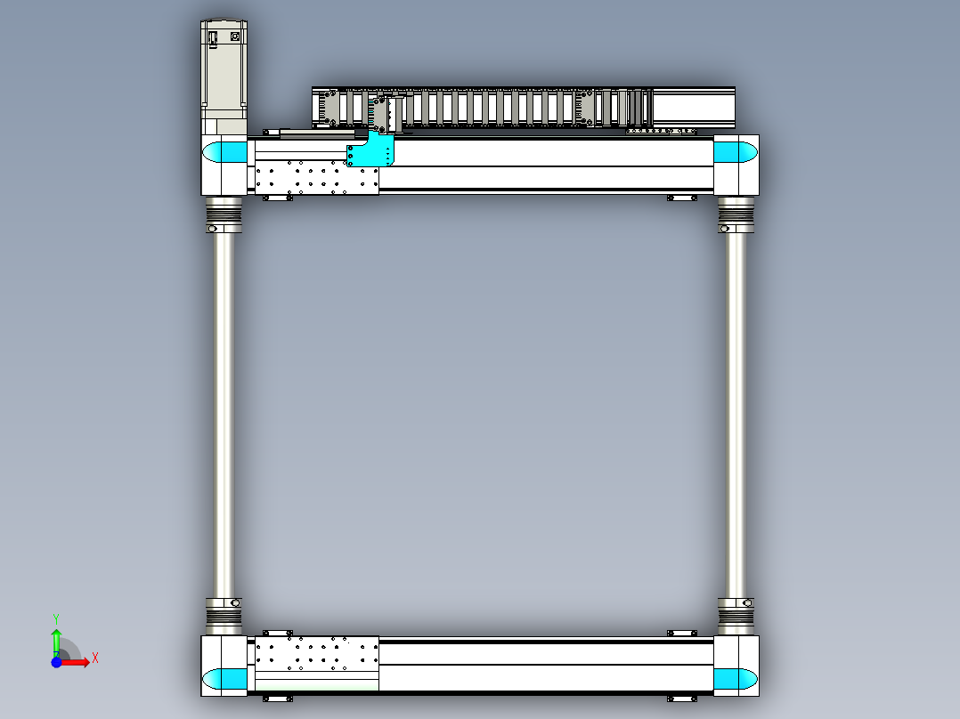 矩阵伺服传动模组三维设计前视图