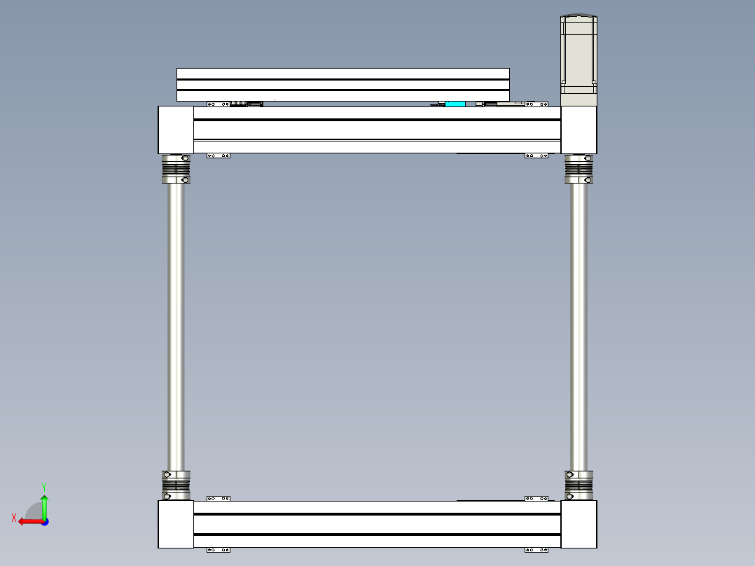 矩阵伺服传动模组三维设计后视图