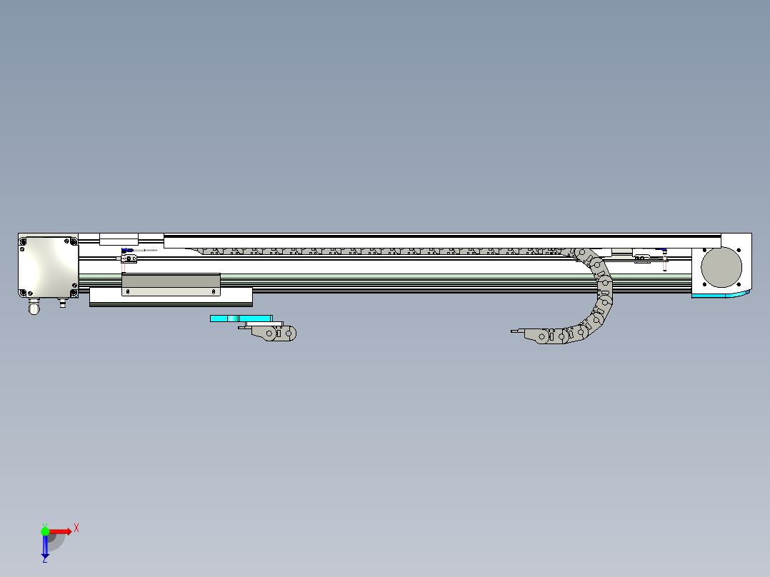 矩阵伺服传动模组三维设计俯视图