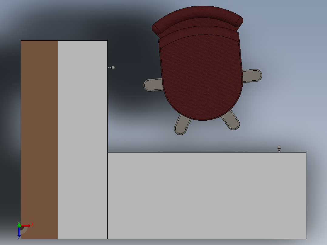 电脑桌(18)俯视图