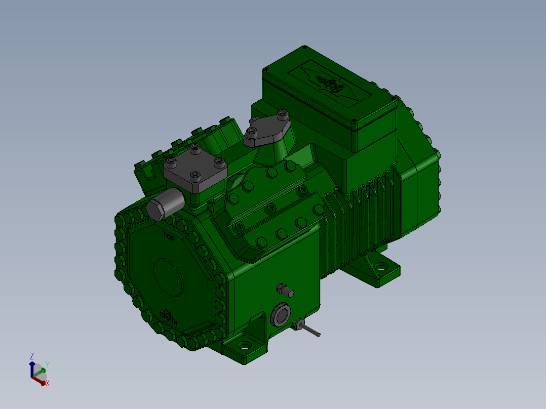 压缩机品牌 Bitzer 型号 4PTC_4KTC_STANDARD正等轴测图
