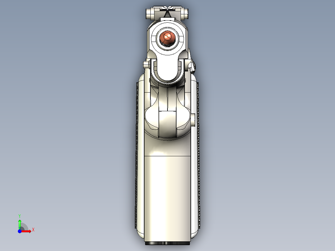 手枪左轮冲锋枪老式狙击步枪设计3D图纸browning-hi-power-1 2 STP前视图
