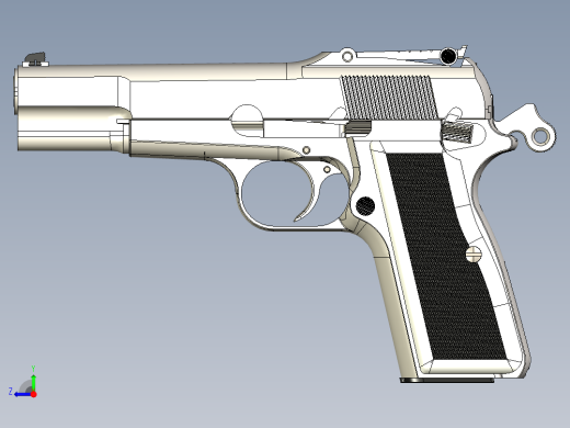 手枪左轮冲锋枪老式狙击步枪设计3D图纸browning-hi-power-1 2 STP右视缩略图