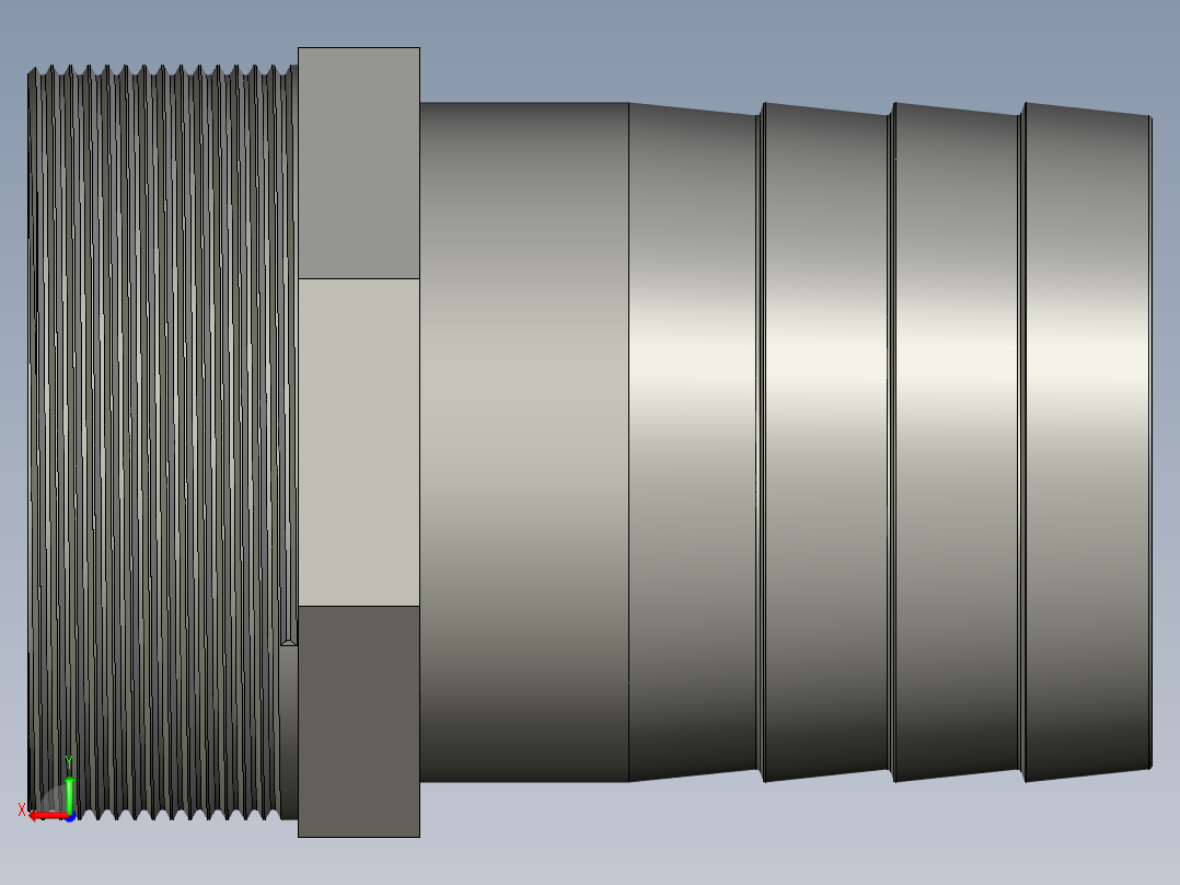 螺纹管水管接头-有边 [DN80X78]后视图