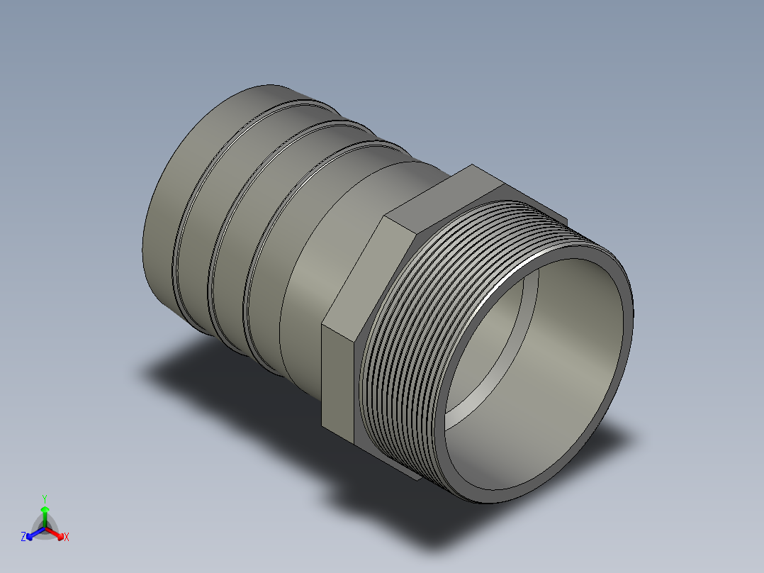 螺纹管水管接头-有边 [DN80X78]正等轴测图