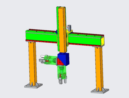 五自由度桁架机器人与仿真设计-龙门机械手含proe三维及10张CAD图缩略图