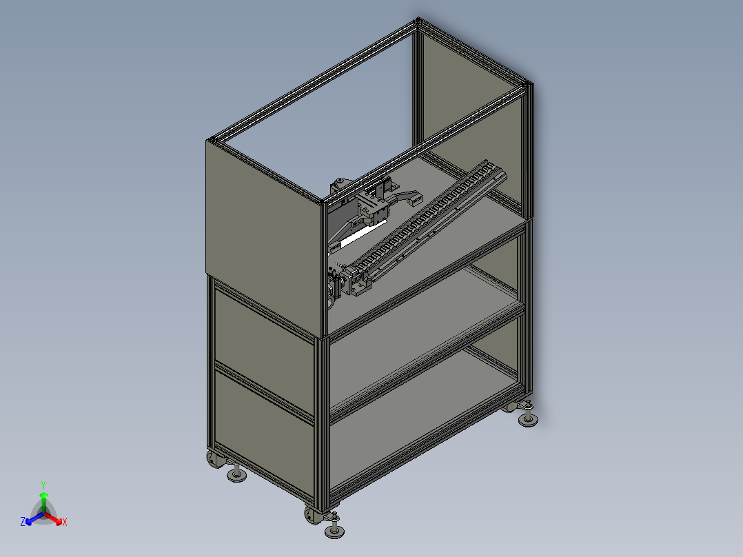 转子运输固定装置正等轴测图