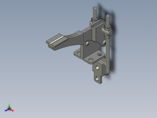垂直拉紧系列门闩式快速夹钳QC-40334正等轴测缩略图