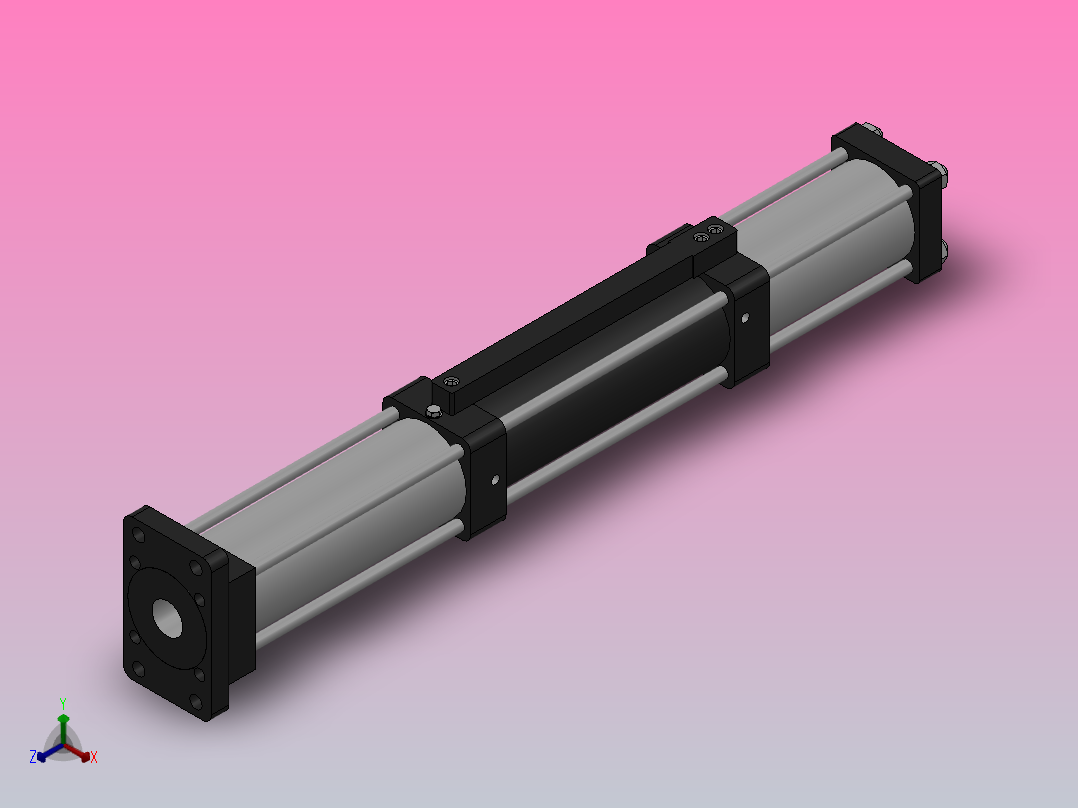 MPTF-3T系列快速型[MPTF-80-200-10-3T-M1-S2-0°]气压增压缸主视图