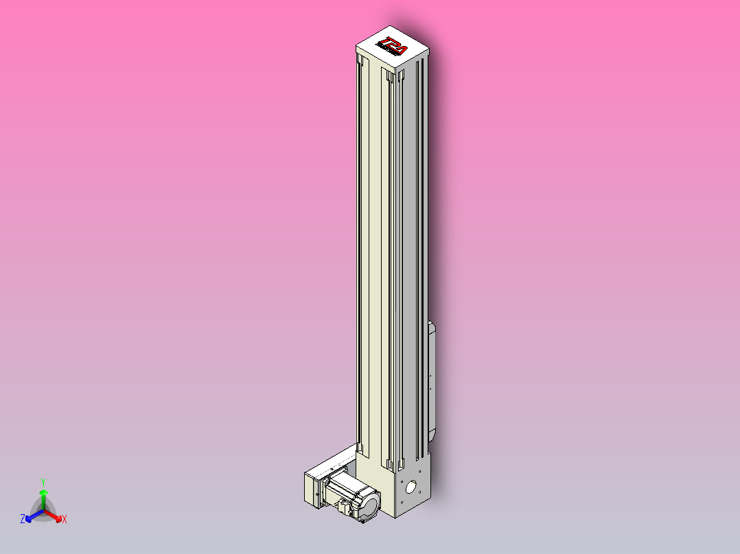 伺服电机集成皮带传动直线执行器TPA-OCB-140-256-L650-RP-P75-N3主视图