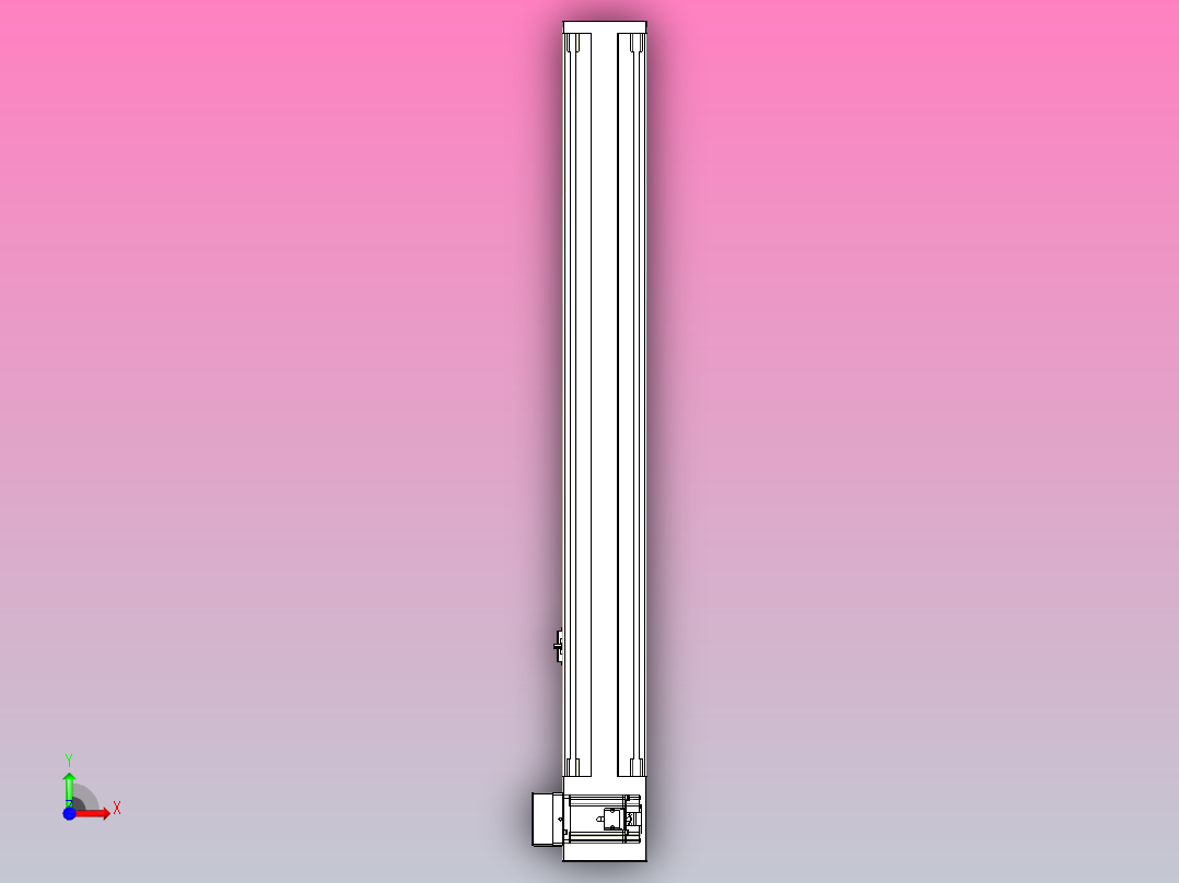 伺服电机集成皮带传动直线执行器TPA-OCB-140-256-L650-RP-P75-N3前视图